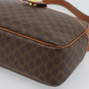 CELINE Macadam Canvas Shoulder Bag PVC Leather Brown Gold Auth ka4839-14