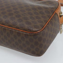 CELINE Macadam Canvas Shoulder Bag PVC Leather Brown Gold Auth ka4839-16