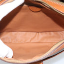 CELINE Macadam Canvas Shoulder Bag PVC Leather Brown Gold Auth ka4839-10