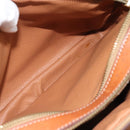 CELINE Macadam Canvas Shoulder Bag PVC Leather Brown Gold Auth ka4839-21