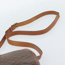 CELINE Macadam Canvas Shoulder Bag PVC Leather Brown Gold Auth ka4839-8