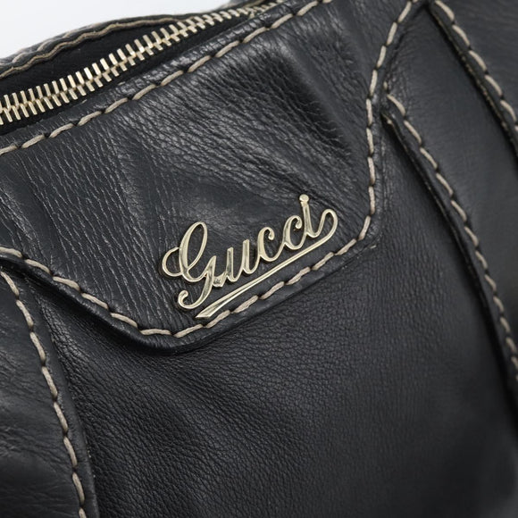 GUCCI Shoulder Bag Leather Black Gold 223937 Auth ka4841V