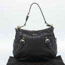 GUCCI Shoulder Bag Leather Black Gold 223937 Auth ka4841V-12