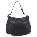 GUCCI Shoulder Bag Leather Black Gold 223937 Auth ka4841V-2