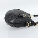 GUCCI Shoulder Bag Leather Black Gold 223937 Auth ka4841V-4