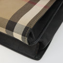 BURBERRY Nova Check Shoulder Bag Canvas Leather Beige Gold Auth ka4843-14