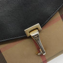 BURBERRY Nova Check Shoulder Bag Canvas Leather Beige Gold Auth ka4843-18