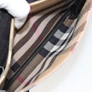 BURBERRY Nova Check Shoulder Bag Canvas Leather Beige Gold Auth ka4843-23