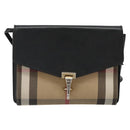 BURBERRY Nova Check Shoulder Bag Canvas Leather Beige Gold Auth ka4843-13