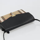 BURBERRY Nova Check Shoulder Bag Canvas Leather Beige Gold Auth ka4843-6