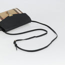 BURBERRY Nova Check Shoulder Bag Canvas Leather Beige Gold Auth ka4843-7