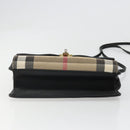 BURBERRY Nova Check Shoulder Bag Canvas Leather Beige Gold Auth ka4843-5