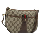 GUCCI GG Supreme Web Sherry Line Bag PVC Beige Gold 001 58 6177 4023 Auth ka4844-1