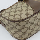 GUCCI GG Supreme Web Sherry Line Bag PVC Beige Gold 001 58 6177 4023 Auth ka4844-11