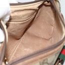 GUCCI GG Supreme Web Sherry Line Bag PVC Beige Gold 001 58 6177 4023 Auth ka4844-17