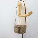 GUCCI GG Supreme Web Sherry Line Bag PVC Beige Gold 001 58 6177 4023 Auth ka4844-23