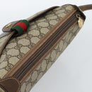 GUCCI GG Supreme Web Sherry Line Bag PVC Beige Gold 001 58 6177 4023 Auth ka4844-6