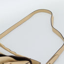 Salvatore Ferragamo Gancini Hand Bag Leather 2way Beige Gold Auth ka4845A-15