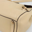 Salvatore Ferragamo Gancini Hand Bag Leather 2way Beige Gold Auth ka4845A-16