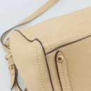 Salvatore Ferragamo Gancini Hand Bag Leather 2way Beige Gold Auth ka4845A-19