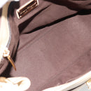 Salvatore Ferragamo Gancini Hand Bag Leather 2way Beige Gold Auth ka4845A-11