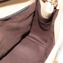Salvatore Ferragamo Gancini Hand Bag Leather 2way Beige Gold Auth ka4845A-22