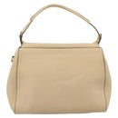 Salvatore Ferragamo Gancini Hand Bag Leather 2way Beige Gold Auth ka4845A-2