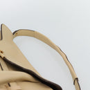 Salvatore Ferragamo Gancini Hand Bag Leather 2way Beige Gold Auth ka4845A-14