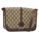 GUCCI GG Supreme Web Sherry Line Bag PVC Beige Gold 001 104 0551 Auth ka4846-1