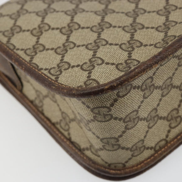 GUCCI GG Supreme Web Sherry Line Bag PVC Beige Gold 001 104 0551 Auth ka4846