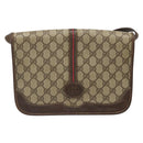 GUCCI GG Supreme Web Sherry Line Bag PVC Beige Gold 001 104 0551 Auth ka4846-2