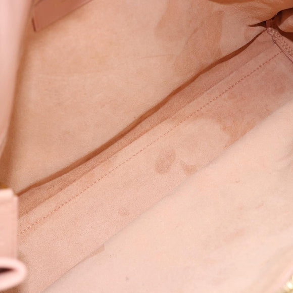 SAINT LAURENT Sac De Jules Hand Bag Leather 2way Pink Gold Auth ka4847V