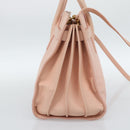 SAINT LAURENT Sac De Jules Hand Bag Leather 2way Pink Gold Auth ka4847V-3