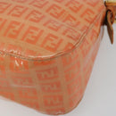 FENDI Zucchino Canvas Mamma Baguette Shoulder Bag Orange Gold Auth ka4849A-14