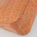 FENDI Zucchino Canvas Mamma Baguette Shoulder Bag Orange Gold Auth ka4849A-16