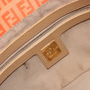 FENDI Zucchino Canvas Mamma Baguette Shoulder Bag Orange Gold Auth ka4849A-19