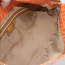 FENDI Zucchino Canvas Mamma Baguette Shoulder Bag Orange Gold Auth ka4849A-11