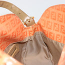 FENDI Zucchino Canvas Mamma Baguette Shoulder Bag Orange Gold Auth ka4849A-20