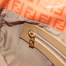 FENDI Zucchino Canvas Mamma Baguette Shoulder Bag Orange Gold Auth ka4849A-22