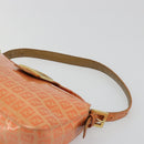 FENDI Zucchino Canvas Mamma Baguette Shoulder Bag Orange Gold Auth ka4849A-8