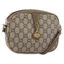 GUCCI GG Plus Supreme Shoulder Bag PVC Beige Gold Auth ka485-1
