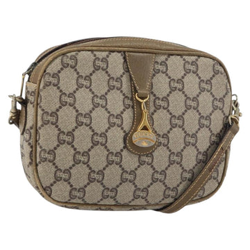 GUCCI GG Plus Supreme Shoulder Bag PVC Beige Gold Auth ka485