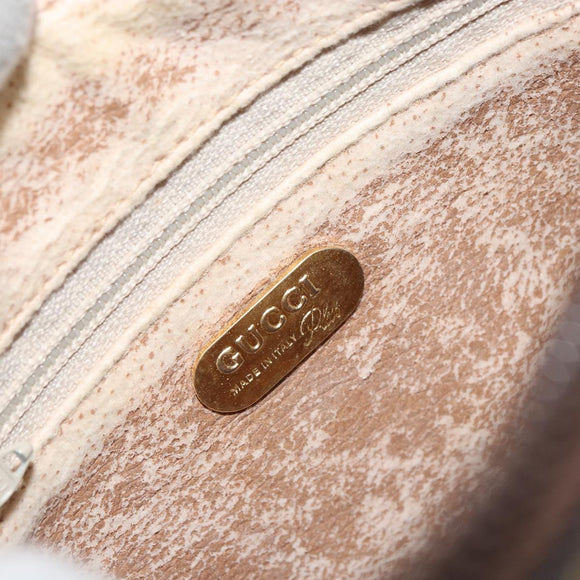 GUCCI GG Plus Supreme Shoulder Bag PVC Beige Gold Auth ka485