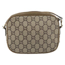 GUCCI GG Plus Supreme Shoulder Bag PVC Beige Gold Auth ka485-3