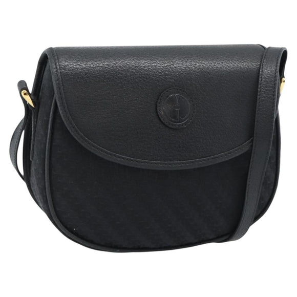 GUCCI Shoulder Bag Canvas Leather Black Gold 007 14 0074 Auth ka4851