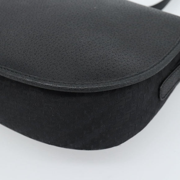GUCCI Shoulder Bag Canvas Leather Black Gold 007 14 0074 Auth ka4851