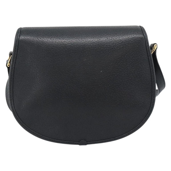 GUCCI Shoulder Bag Canvas Leather Black Gold 007 14 0074 Auth ka4851