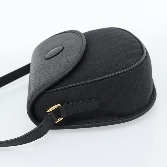 GUCCI Shoulder Bag Canvas Leather Black Gold 007 14 0074 Auth ka4851