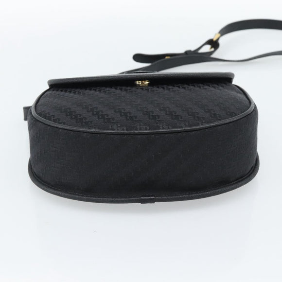 GUCCI Shoulder Bag Canvas Leather Black Gold 007 14 0074 Auth ka4851