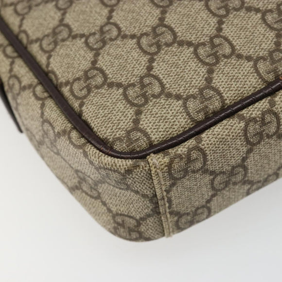 GUCCI GG Supreme Shoulder Bag PVC Beige Silver 12275 Auth ka4852